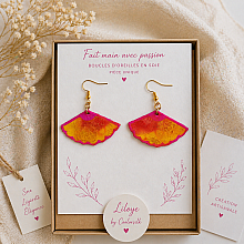 Boucles d oreilles en soie recto verso